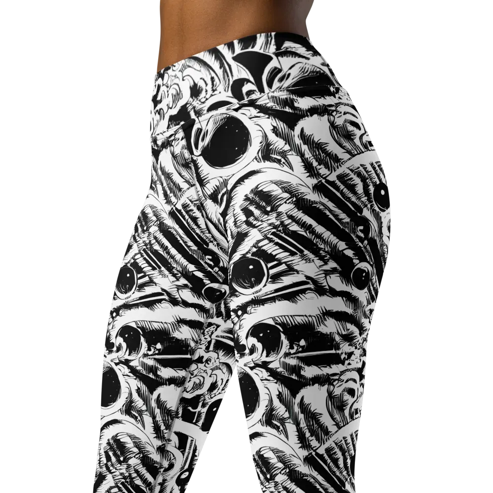 Ink Jungle on Yoga Leggings — Left Front