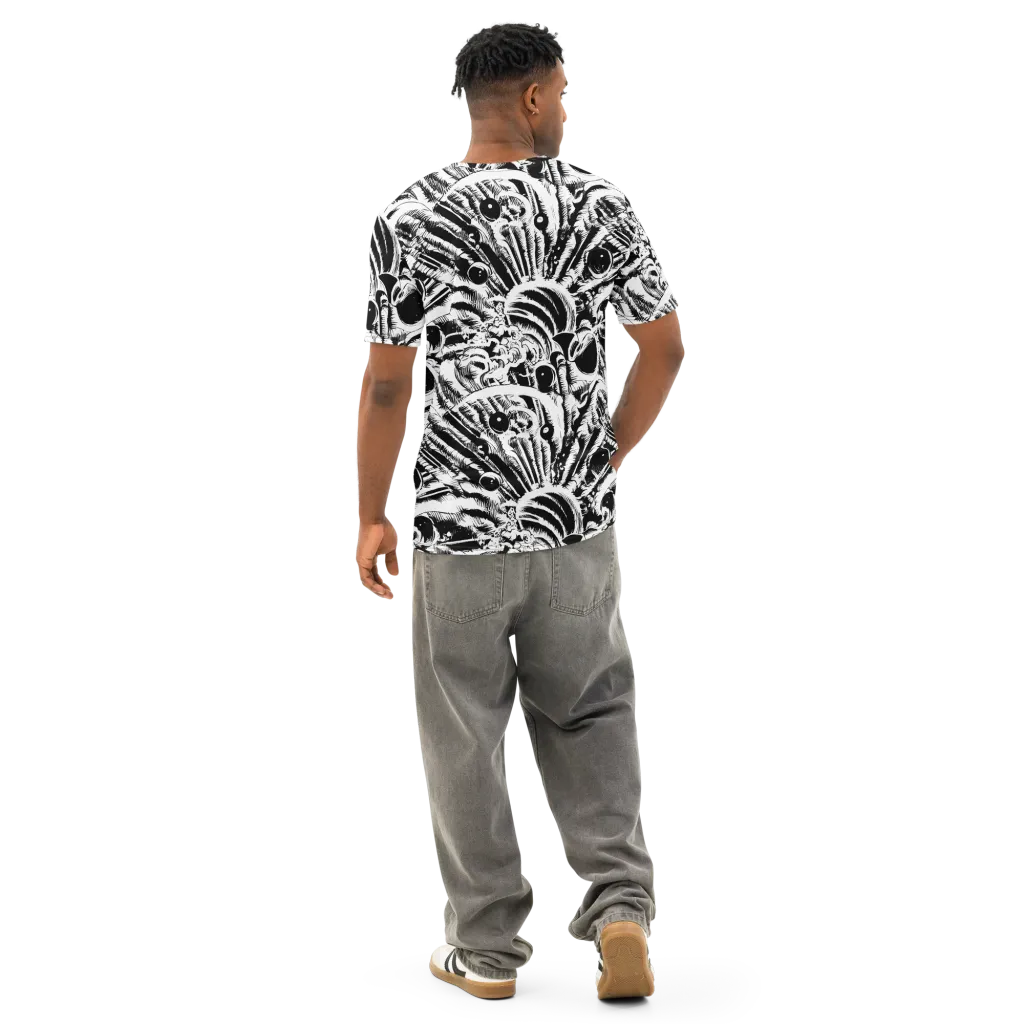 Ink Jungle on Men's Cotton Crew Neck T-Shirt — Back