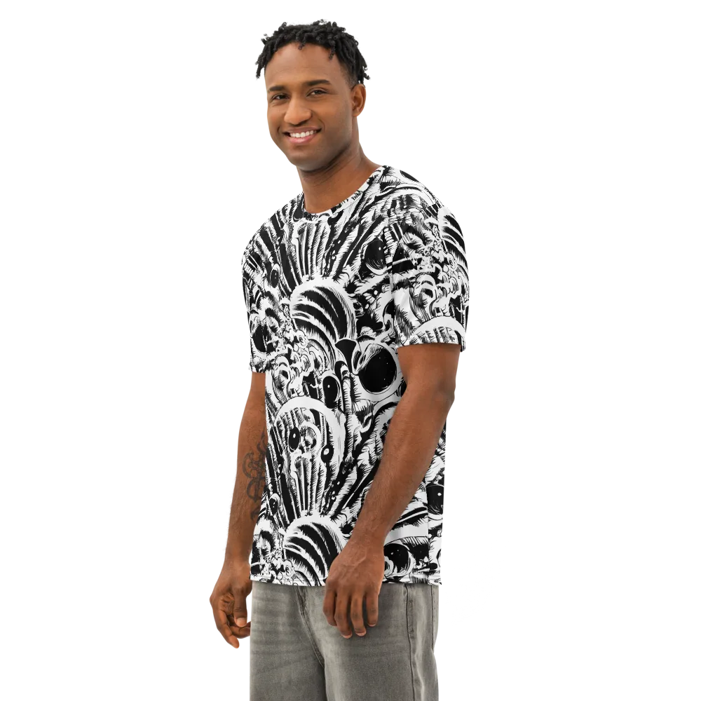 Ink Jungle on Men's Cotton Crew Neck T-Shirt — Left Front