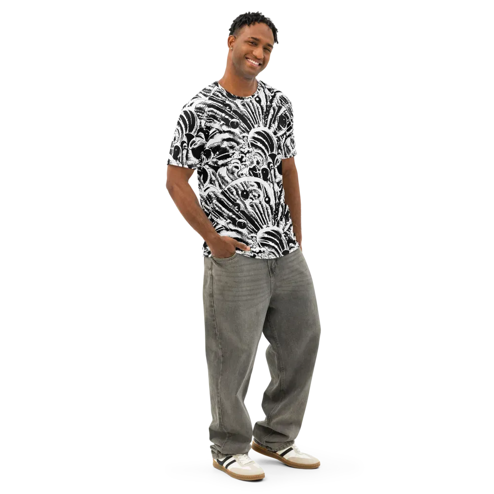 Ink Jungle on Men's Cotton Crew Neck T-Shirt — Right Front