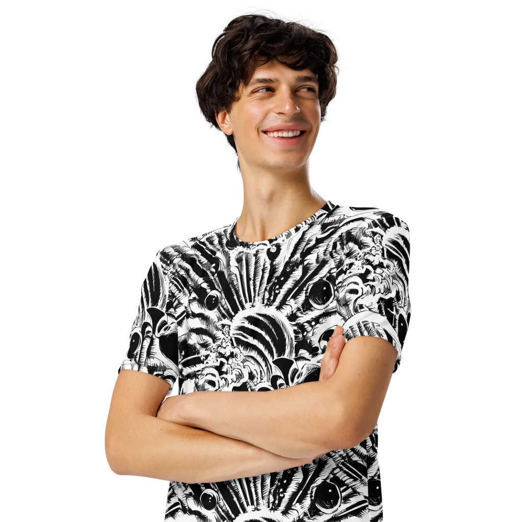 Ink Jungle on Men's Crew Neck T-Shirt — Left Front