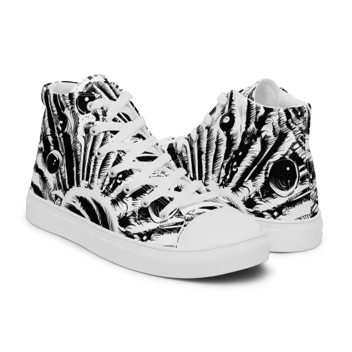 Ink Jungle on a Men's High Top Canvas Shoes