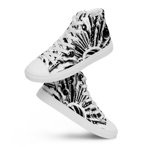 Ink Jungle on a Women's High Top Canvas Shoes