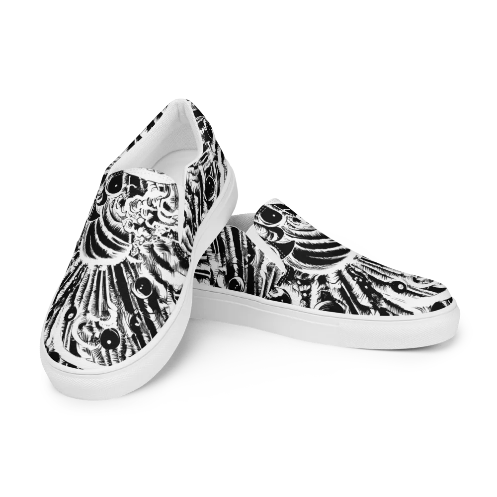 Ink Jungle on Men's Slip-On Canvas Shoes — Left Front
