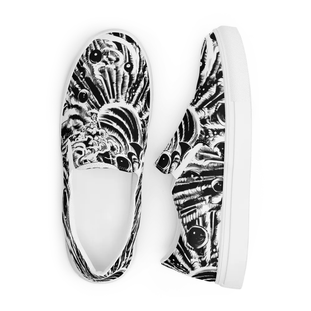 Ink Jungle on Men's Slip-On Canvas Shoes — Front