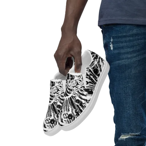 Ink Jungle on a Men's Slip-On Canvas Shoes