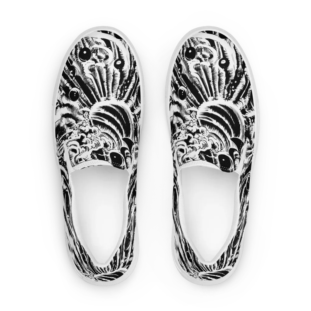 Ink Jungle on Women's Slip-On Canvas Shoes — Front
