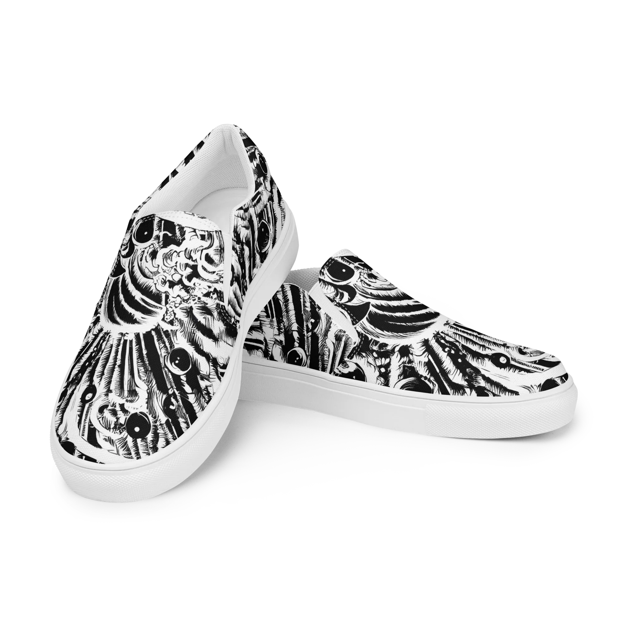 Ink Jungle on Women's Slip-On Canvas Shoes — Left Front