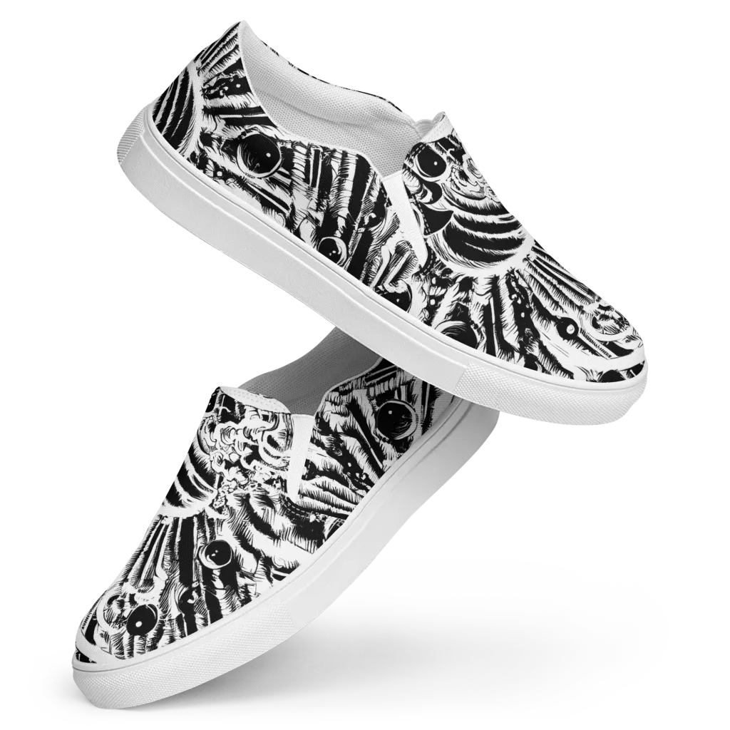 Ink Jungle on Women's Slip-On Canvas Shoes — Front