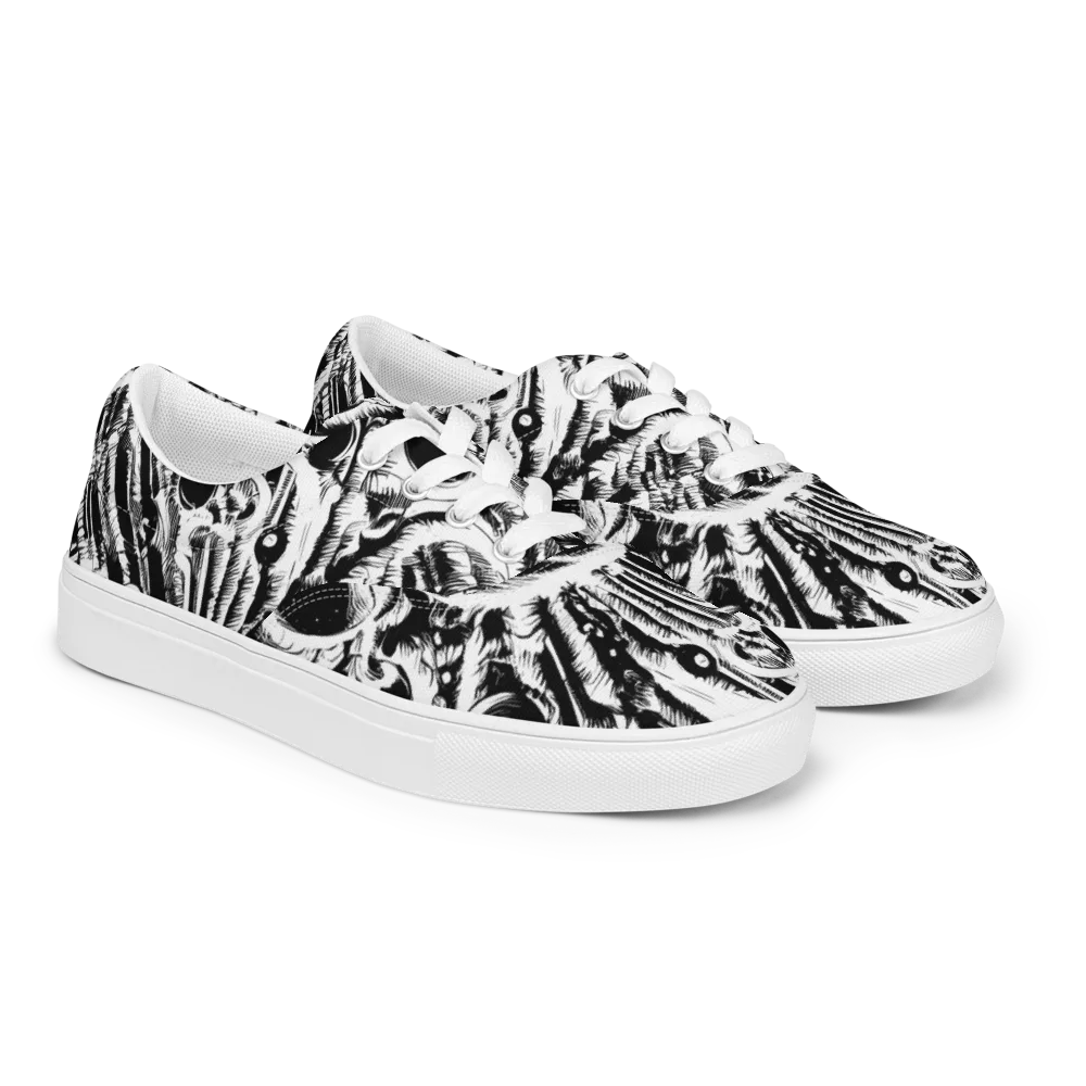 Ink Jungle on Men's Lace-Up Canvas Shoes — Right Front