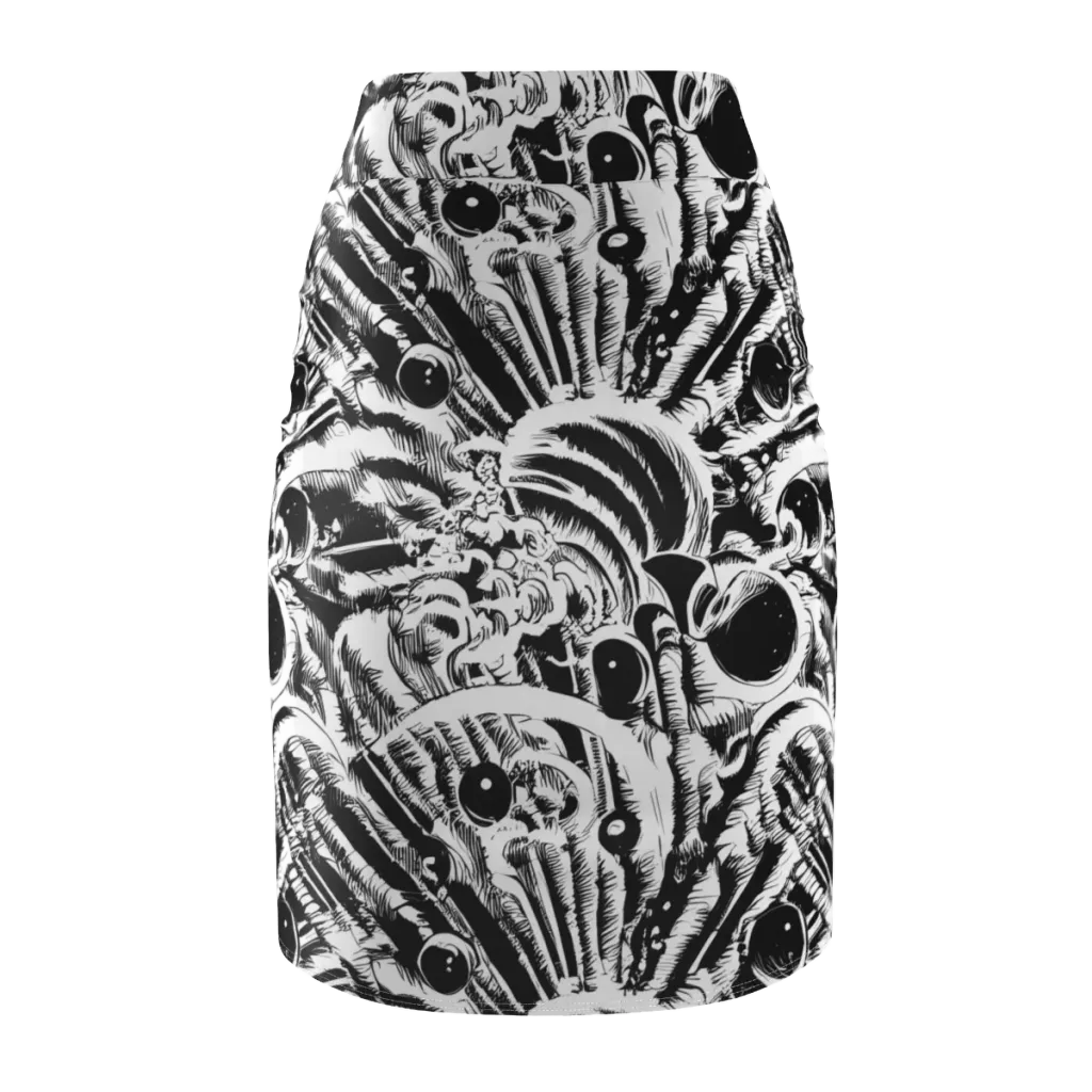 Ink Jungle on Pencil Skirt — Back