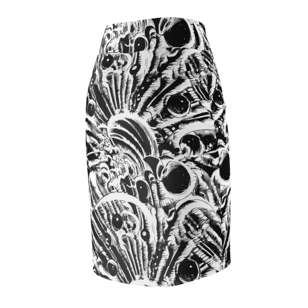 Ink Jungle on Pencil Skirt — Back Side