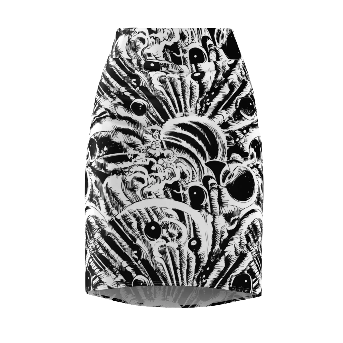Ink Jungle on Pencil Skirt — Front