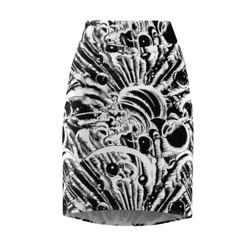 Ink Jungle on a Pencil Skirt