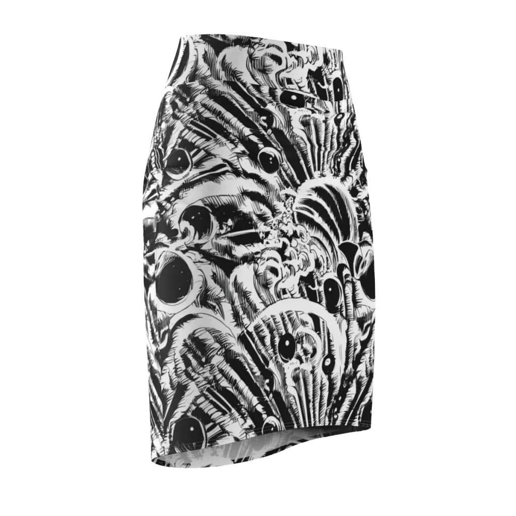 Ink Jungle on Pencil Skirt — Front Side