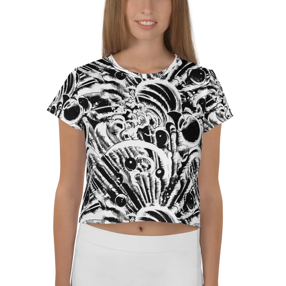 Ink Jungle on Crop Tee — Front