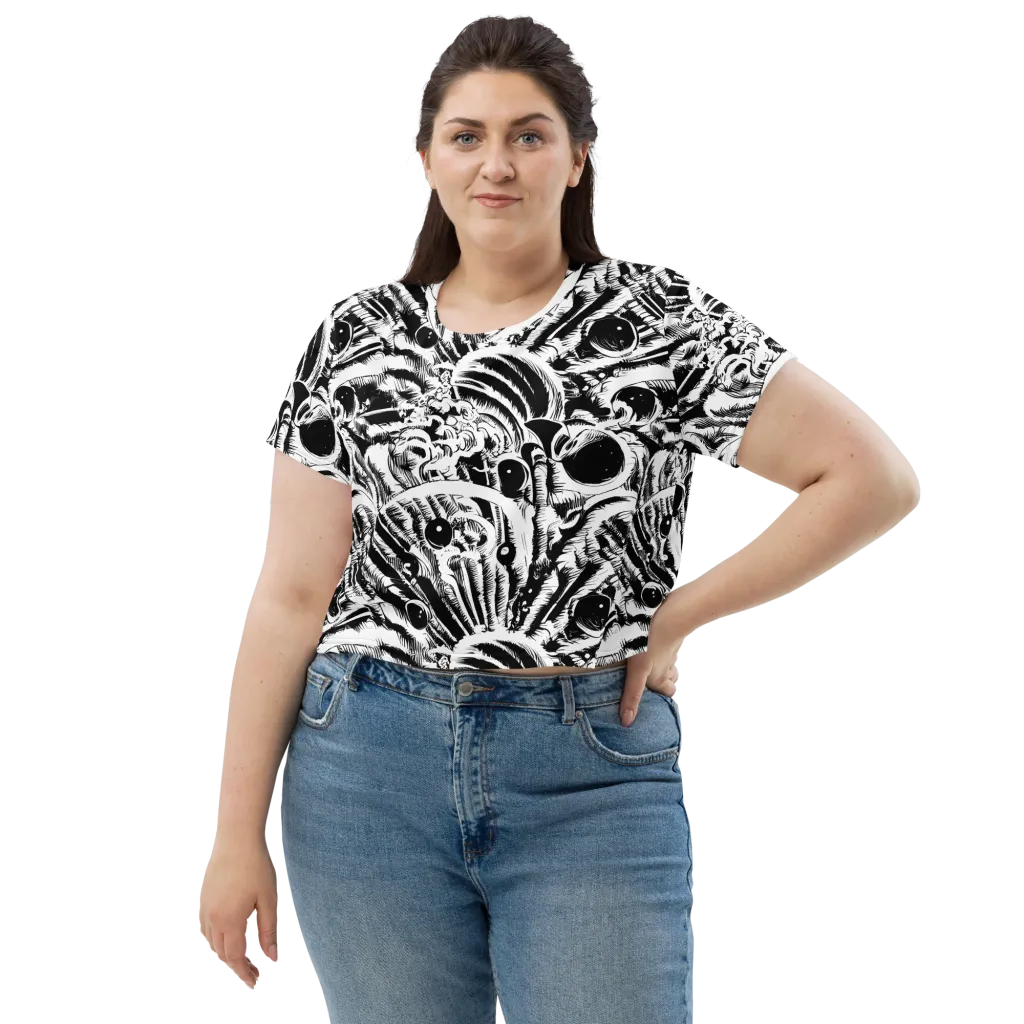 Ink Jungle on Crop Tee — Front