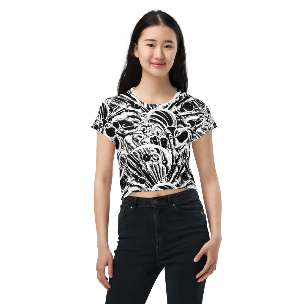 Ink Jungle on Crop Tee — Front