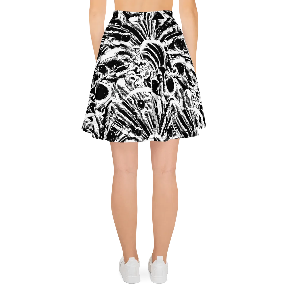Ink Jungle on Skater Skirt — Back