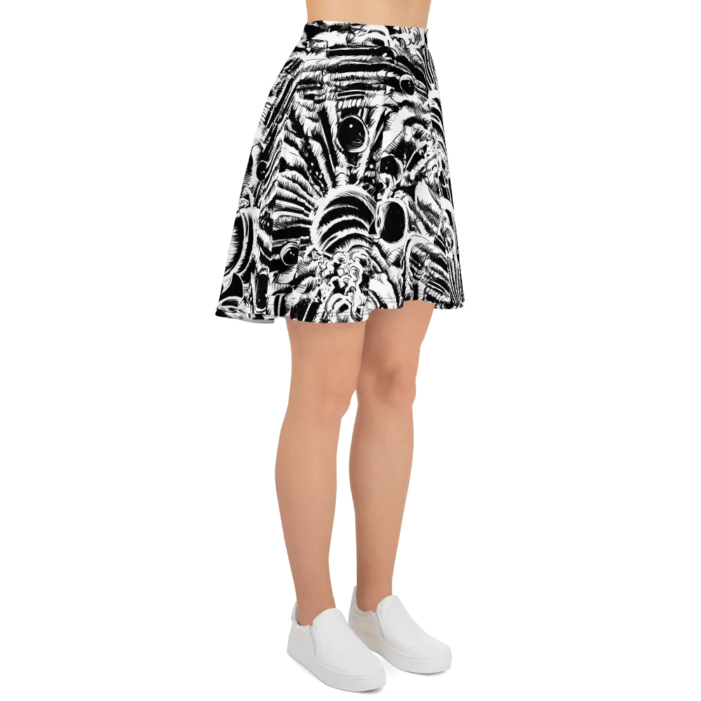Ink Jungle on Skater Skirt — Right