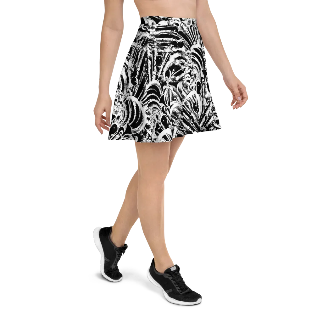 Ink Jungle on Skater Skirt — Right