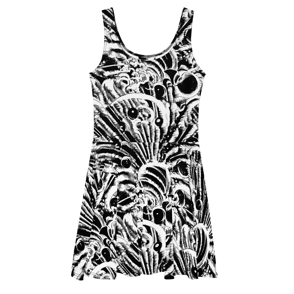 Ink Jungle on Skater Dress — Front