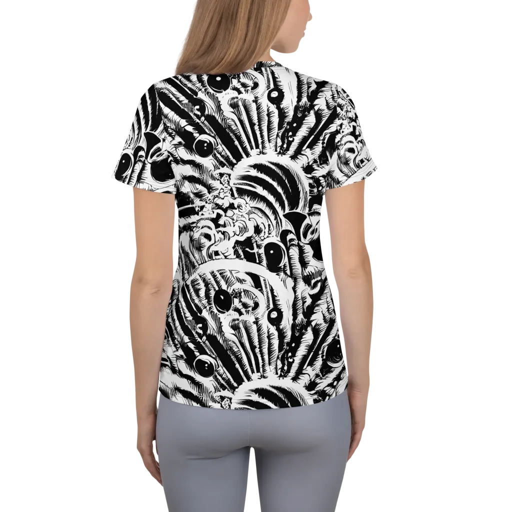Ink Jungle on Women's Athletic T-Shirt — Back