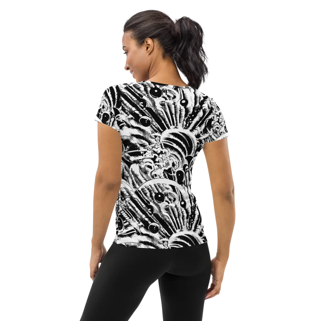 Ink Jungle on Women's Athletic T-Shirt — Back