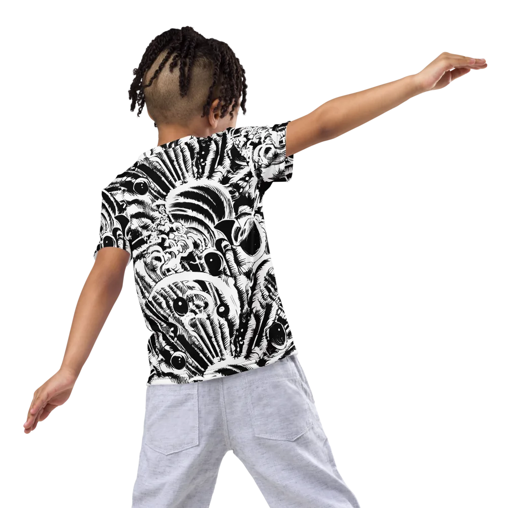 Ink Jungle on Kids Crew Neck T-Shirt — Back