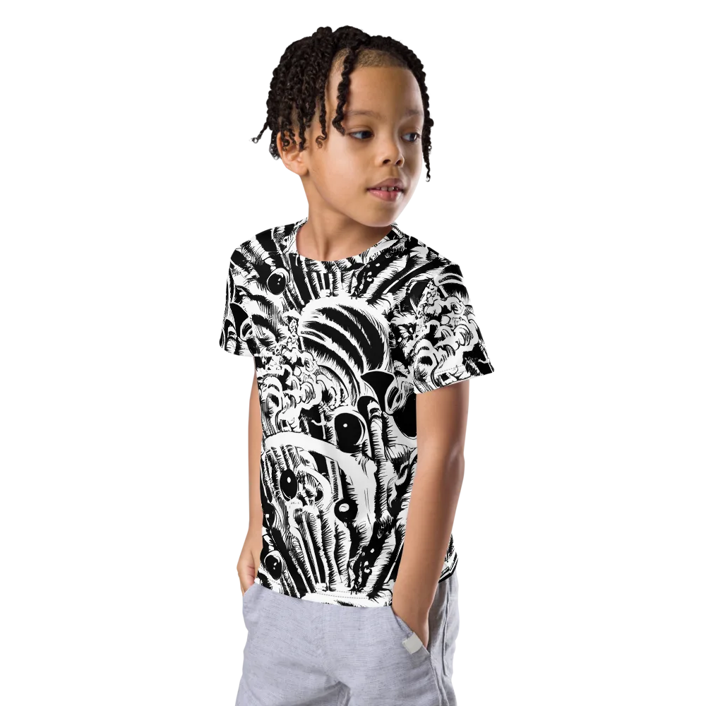Ink Jungle on Kids Crew Neck T-Shirt — Left Front