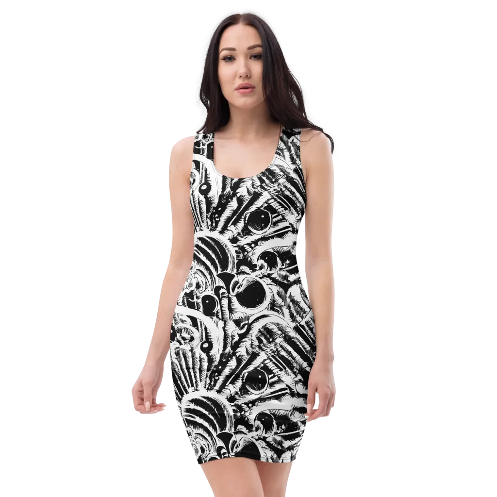 Ink Jungle on Bodycon Dress — Front