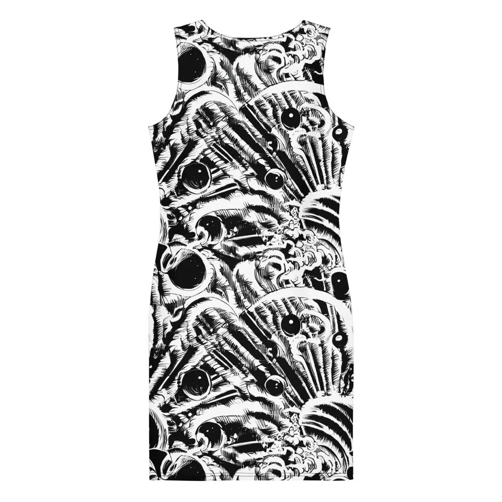 Ink Jungle on Bodycon Dress — Back