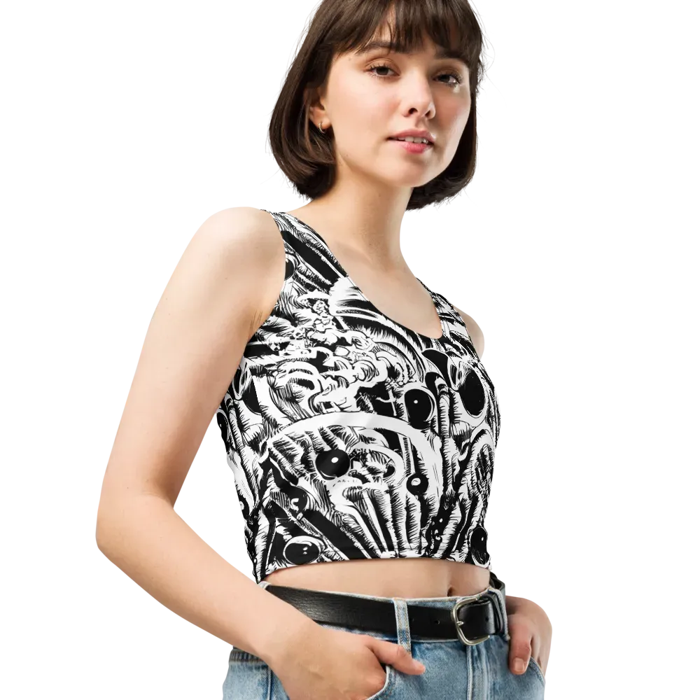 Ink Jungle on Crop Top — Right Front
