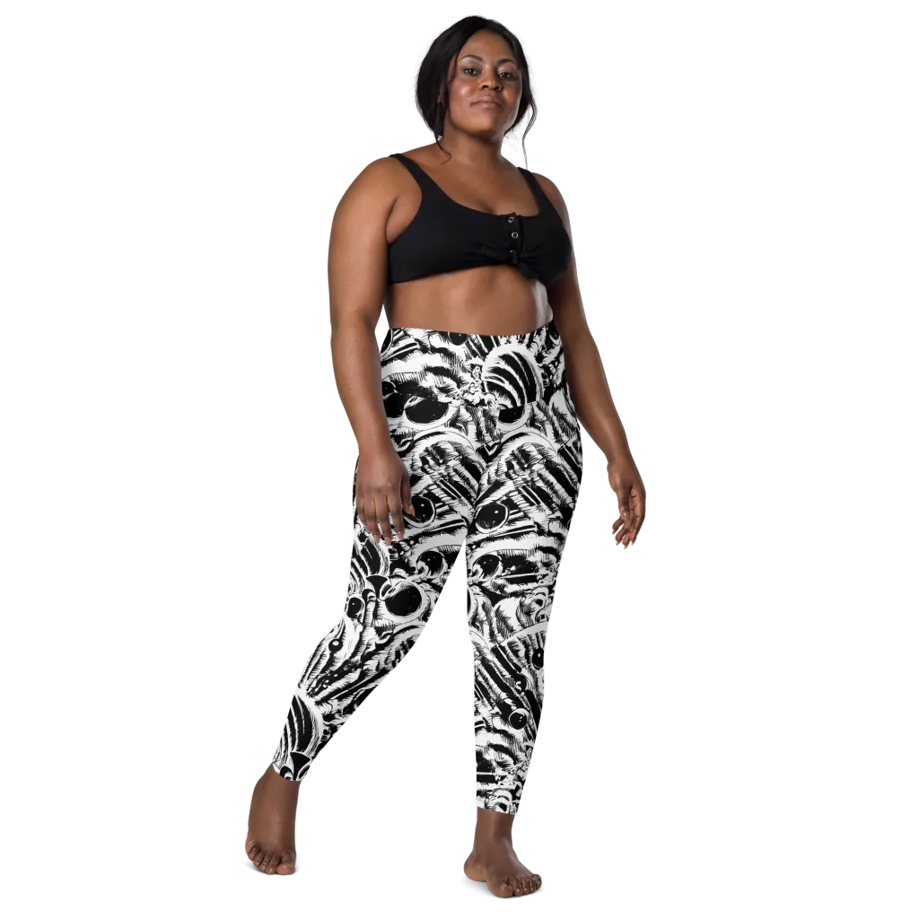 Ink Jungle on Leggings with Pockets — Front