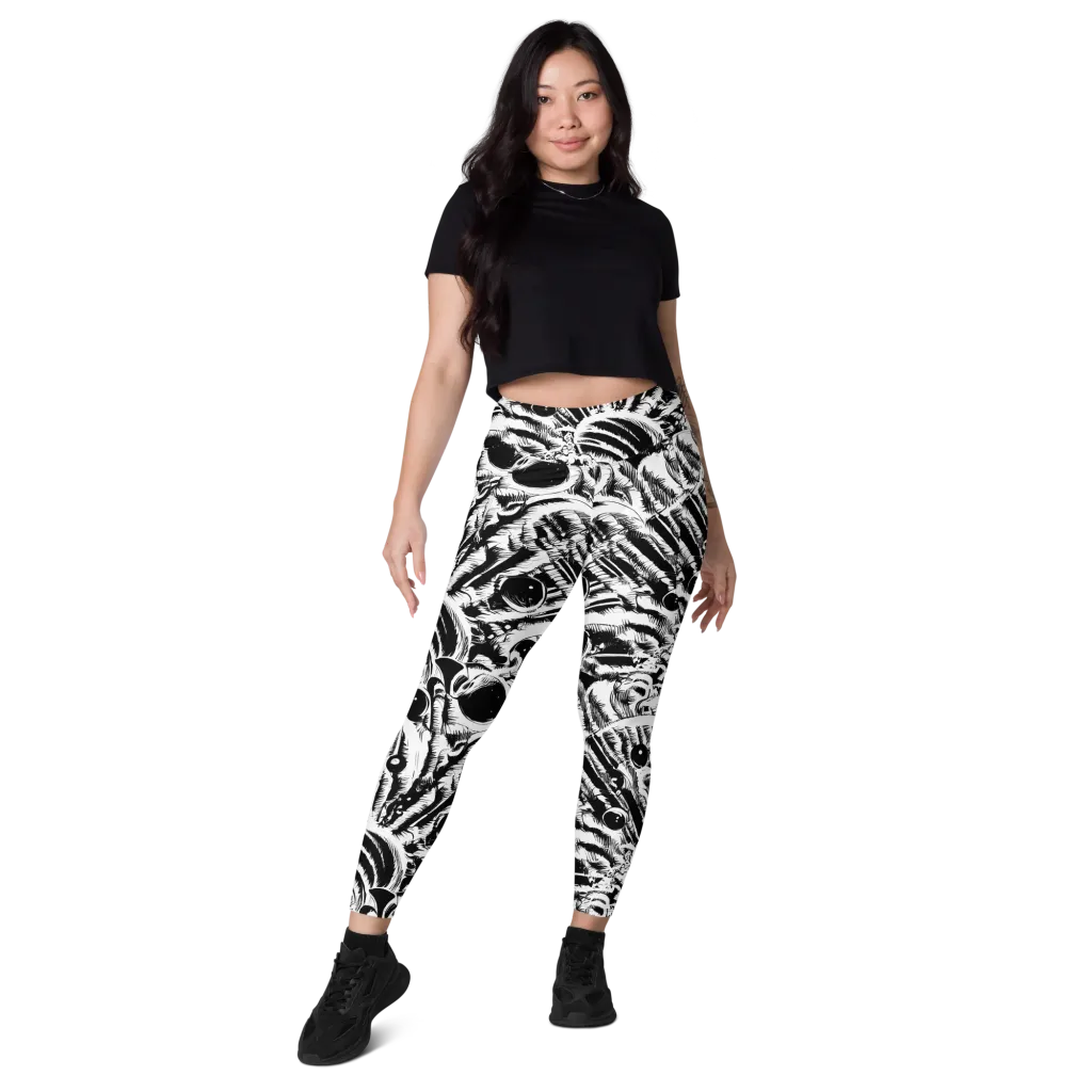Ink Jungle on Leggings with Pockets — Front