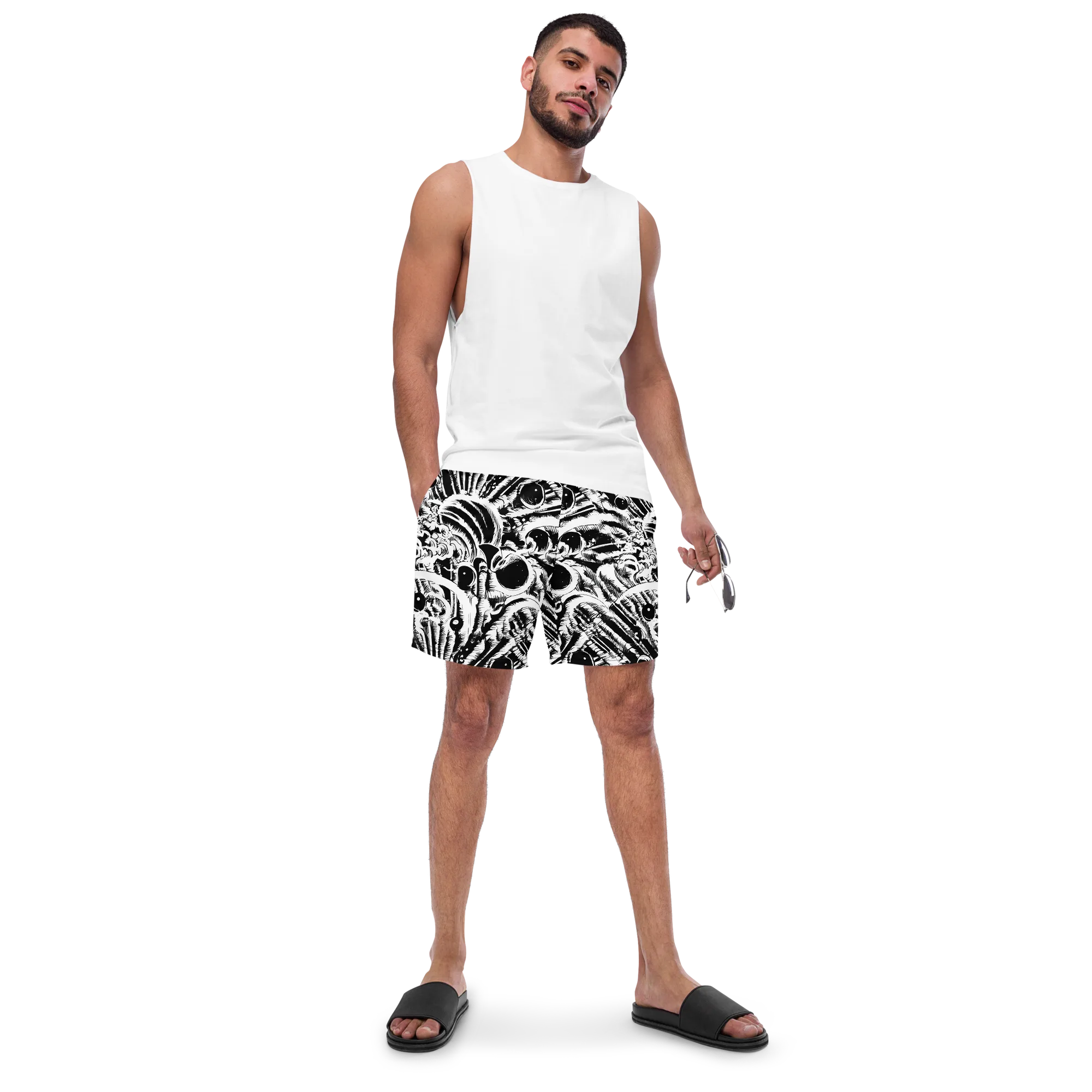 Ink Jungle on Swim Trunks — Front