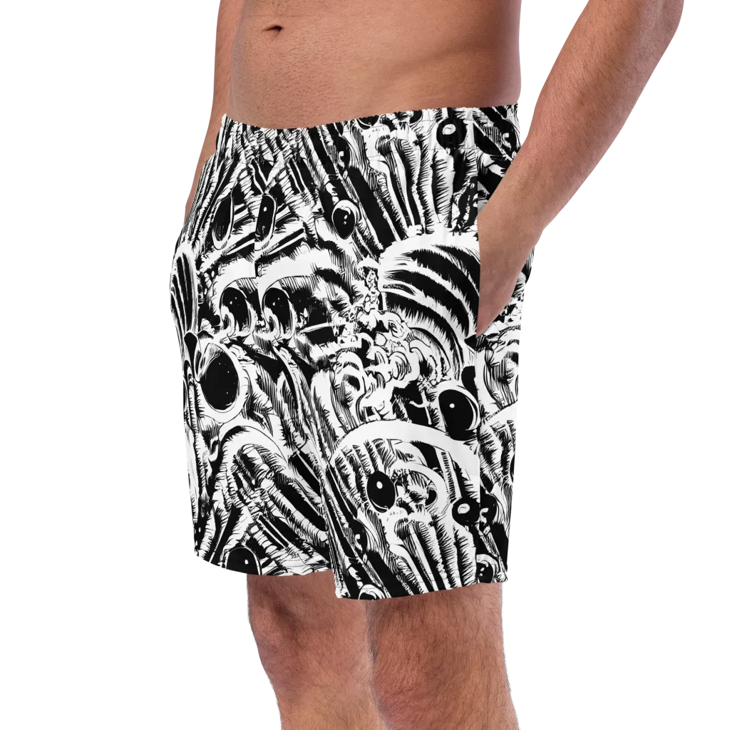 Ink Jungle on Swim Trunks — Left Front