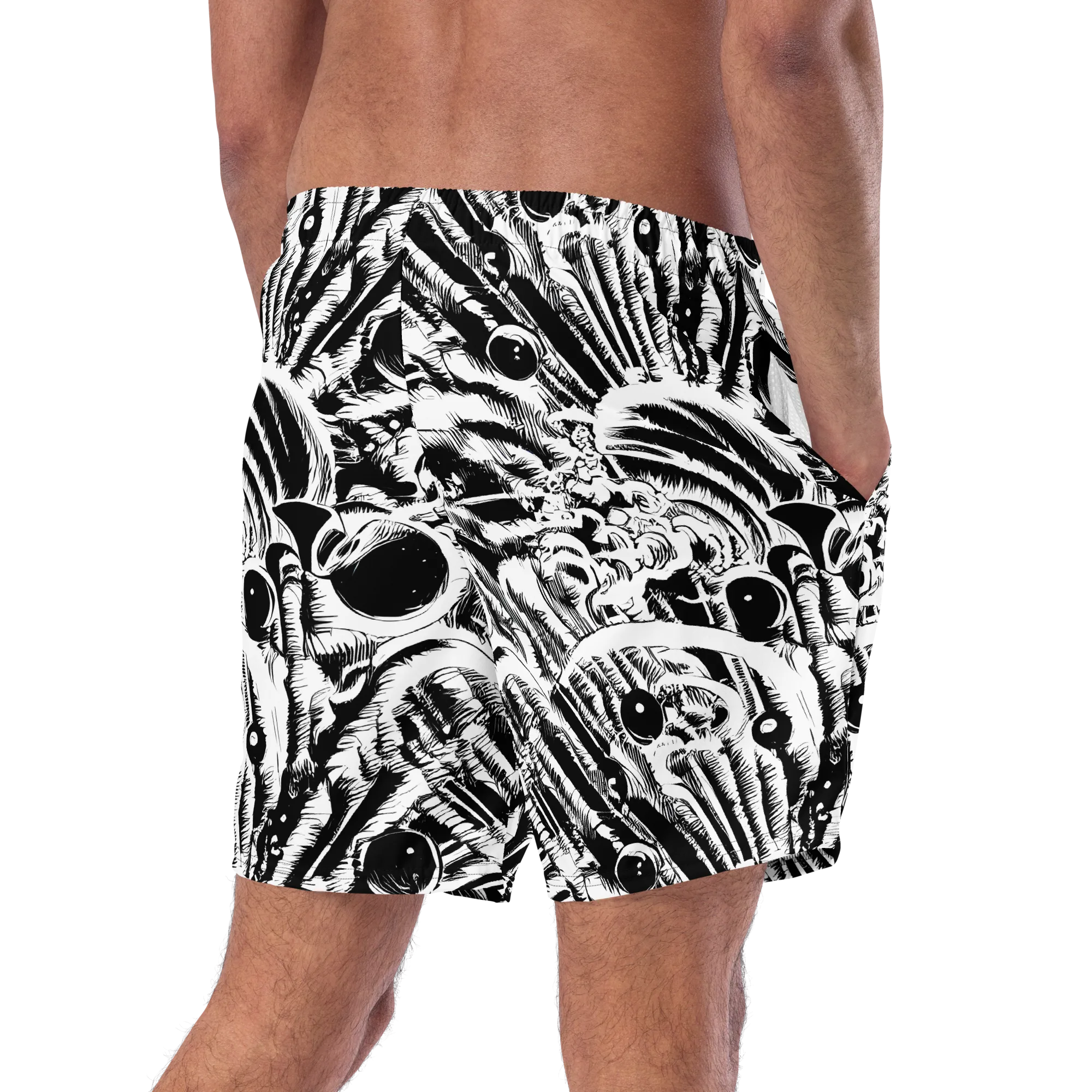 Ink Jungle on Swim Trunks — Right Back