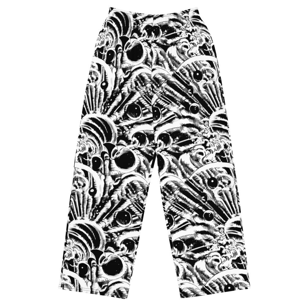 Ink Jungle on Wide-Leg Pants — Front