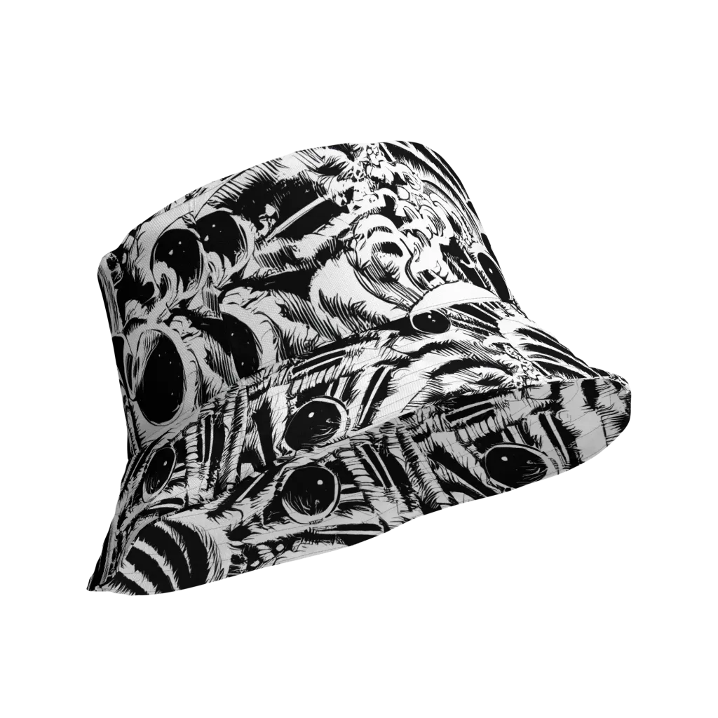 Ink Jungle on Reversible Bucket Hat — Product details Outside