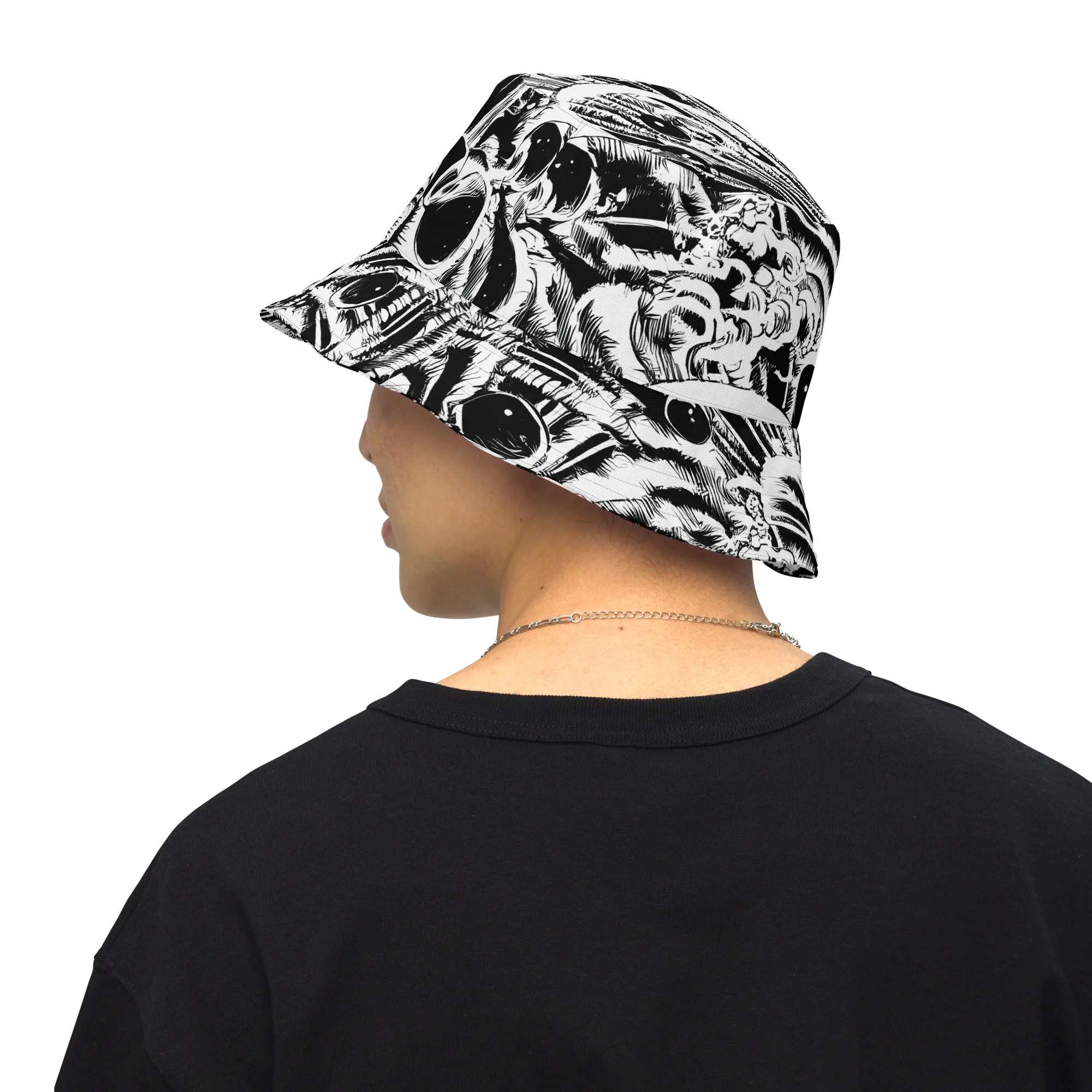 Ink Jungle on Reversible Bucket Hat — Back Inside