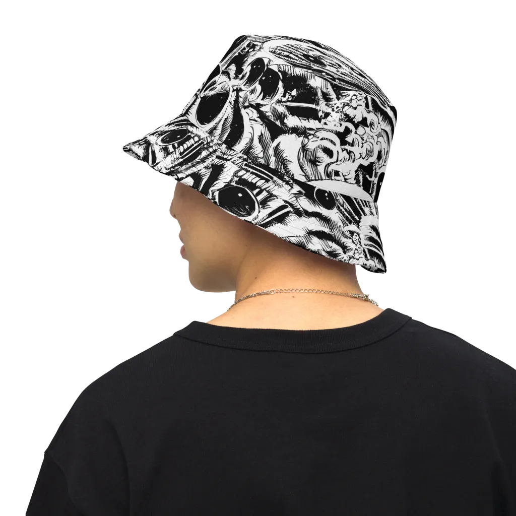 Ink Jungle on Reversible Bucket Hat — Back Inside