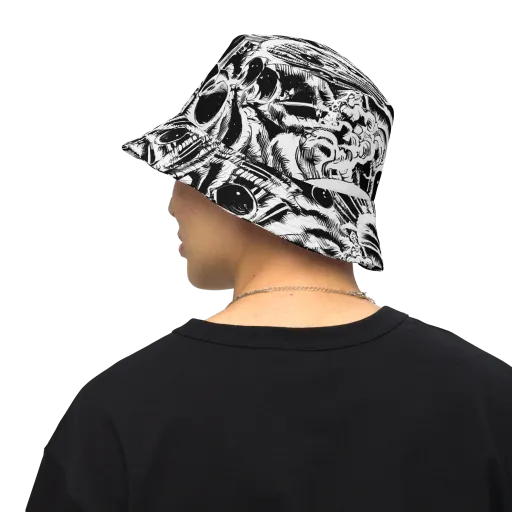 Ink Jungle on a Reversible Bucket Hat