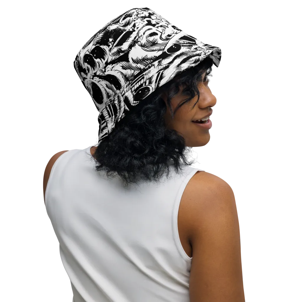Ink Jungle on Reversible Bucket Hat — Right Outside