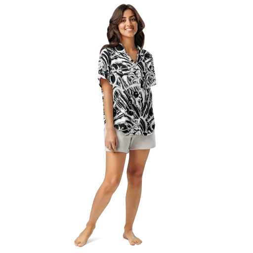 Ink Jungle on a Women's Short Sleeve Pajama Top