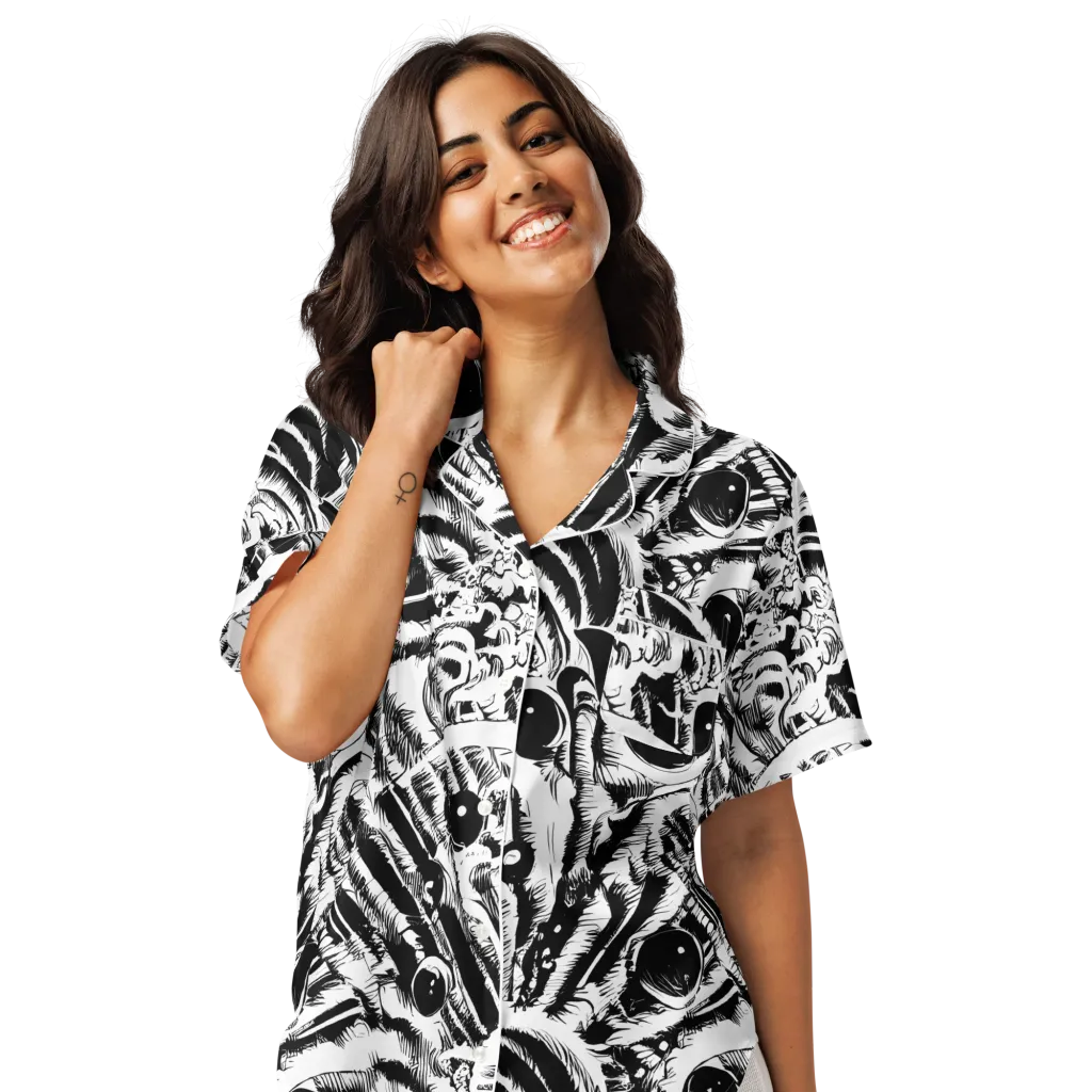 Ink Jungle on Women's Short Sleeve Pajama Top — Front