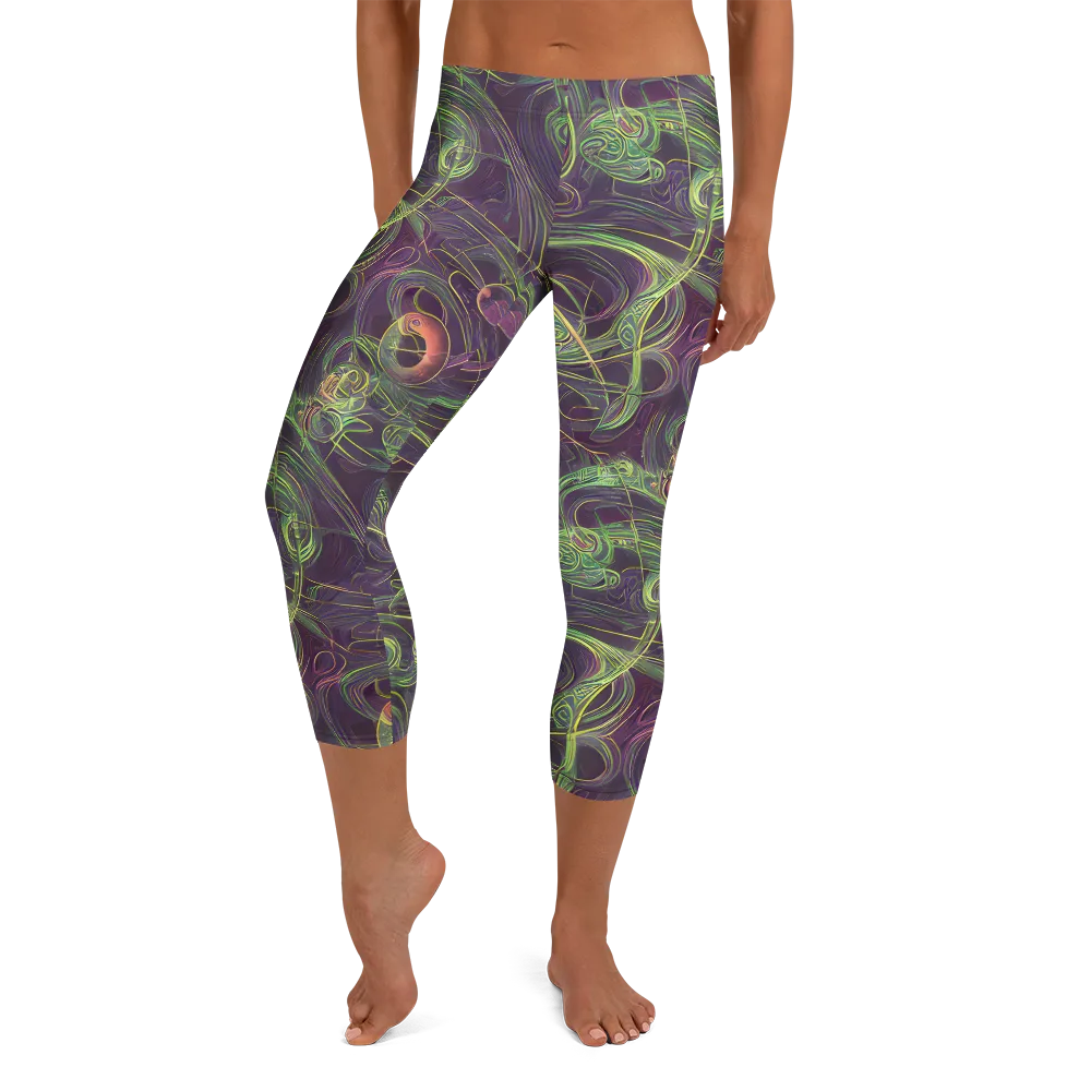 Chromatic Creeper on Capri Leggings — Front