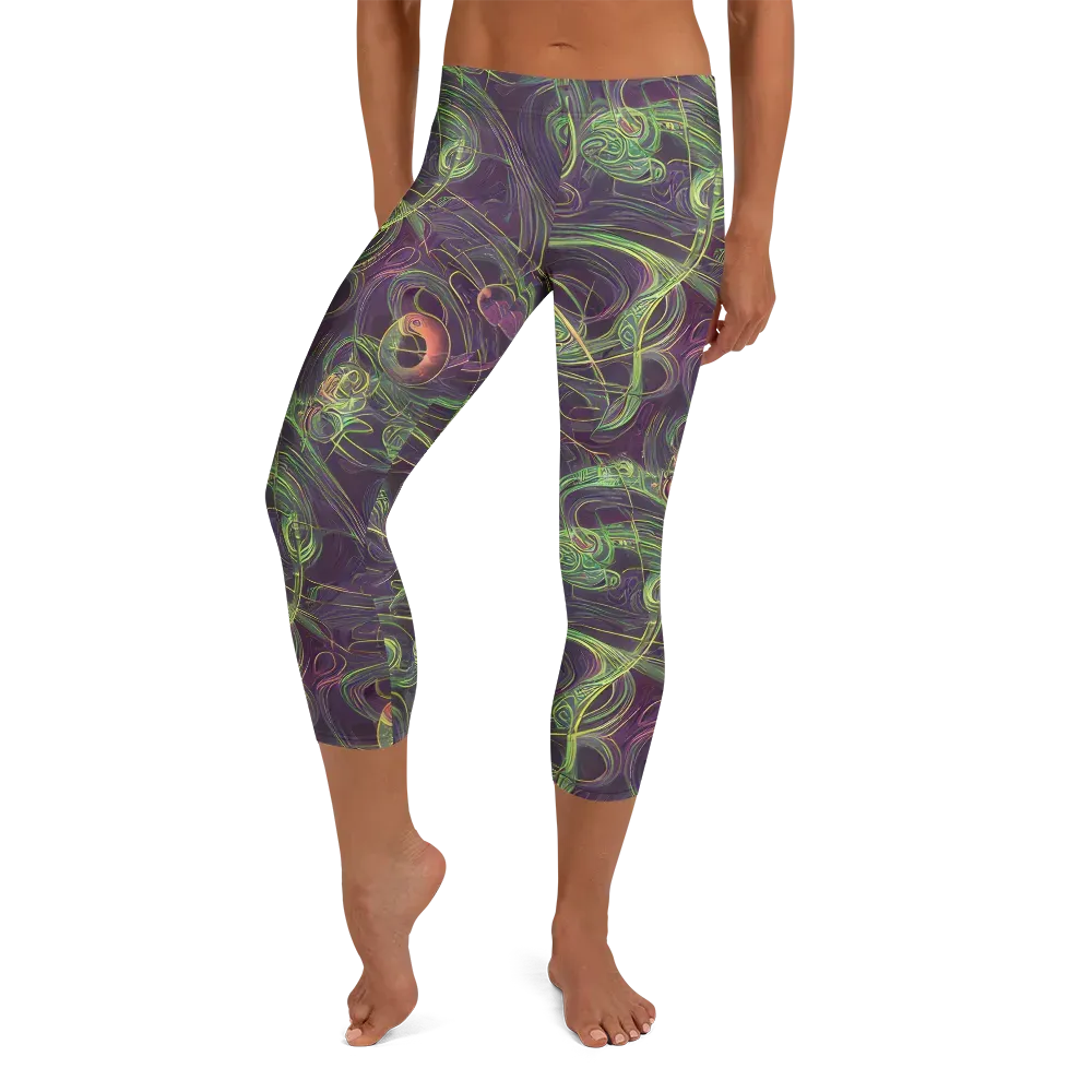 Chromatic Creeper on Capri Leggings — Front