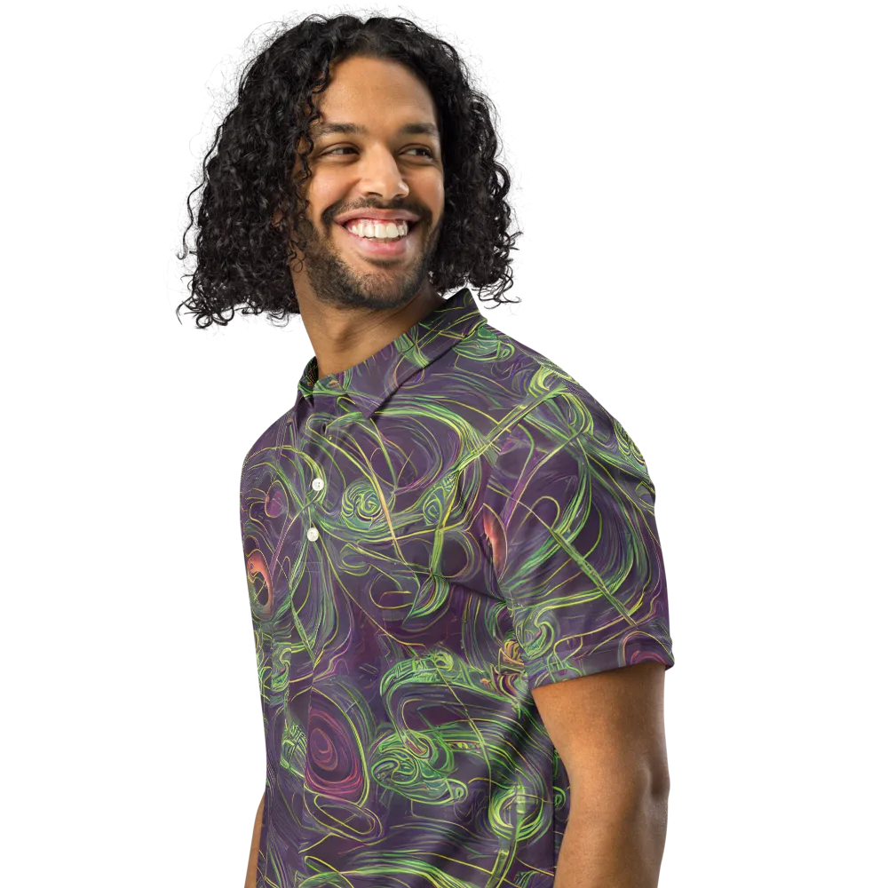 Chromatic Creeper on Men's Slim Fit Polo Shirt — Left Front