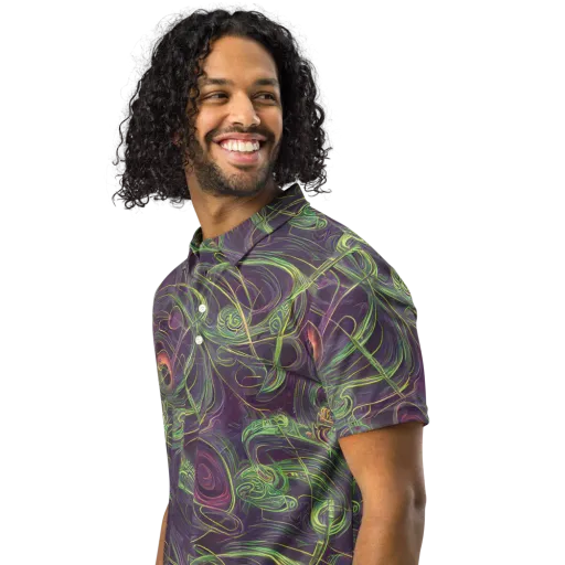 Chromatic Creeper on a Men's Slim Fit Polo Shirt